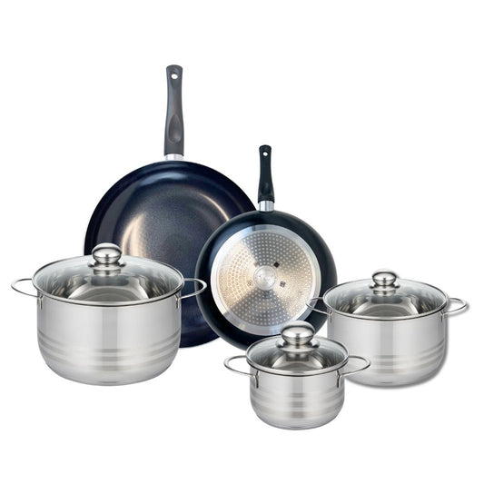 Ensemble de 2 Poêles de cuisson 24 et 32 cm et 3 faitouts 16, 20 et 24 cm Elo Prima Brillant