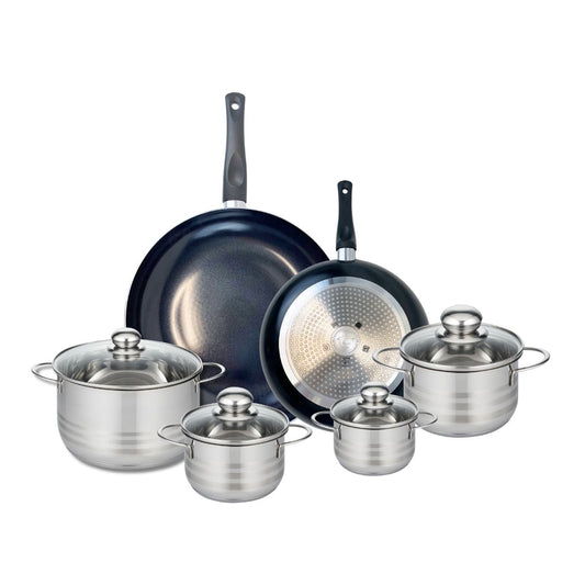 Ensemble de 2 Poêles de cuisson 24 et 32 cm et 4 faitouts 12, 14, 16 et 20 cm Elo Prima Brillant