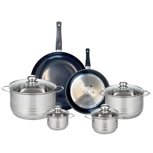 Ensemble de 2 Poêles de cuisson 24 et 32 cm et 4 faitouts 12, 14, 20 et 24 cm Elo Prima Brillant