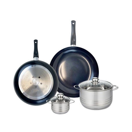 Ensemble de 2 Poêles de cuisson 28 et 32 cm et 2 faitouts 12 et 20 cm Elo Prima Brillant