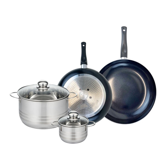 Ensemble de 2 Poêles de cuisson 28 et 32 cm et 2 faitouts 14 et 24 cm Elo Prima Brillant