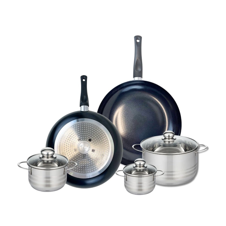 Ensemble de 2 Poêles de cuisson 28 et 32 cm et 3 faitouts 12, 14 et 20 cm Elo Prima Brillant