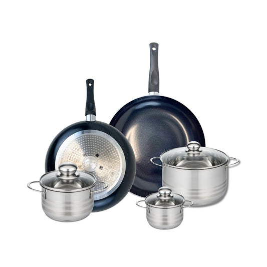 Ensemble de 2 Poêles de cuisson 28 et 32 cm et 3 faitouts 12, 16 et 20 cm Elo Prima Brillant