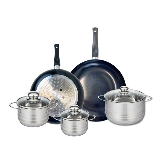 Ensemble de 2 Poêles de cuisson 28 et 32 cm et 3 faitouts 14, 16 et 20 cm Elo Prima Brillant