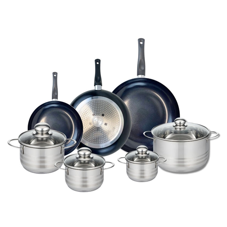 Ensemble de 3 Poêles de cuisson 20, 24 et 28 cm et 4 faitouts 12, 14, 16 et 20 cm Elo Prima Brillant