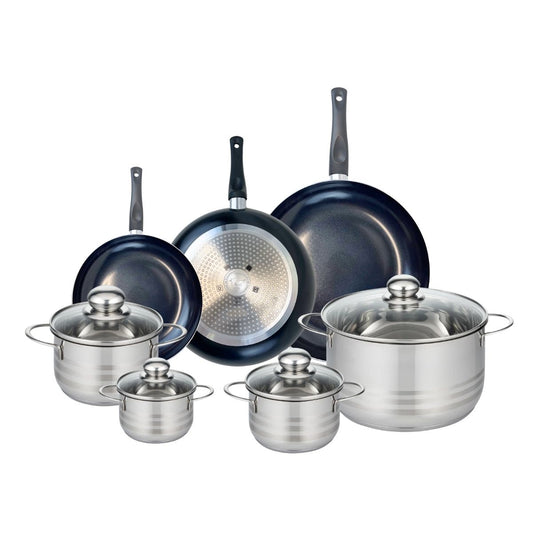 Ensemble de 3 Poêles de cuisson 20, 24 et 28 cm et 4 faitouts 12, 14, 16 et 24 cm Elo Prima Brillant