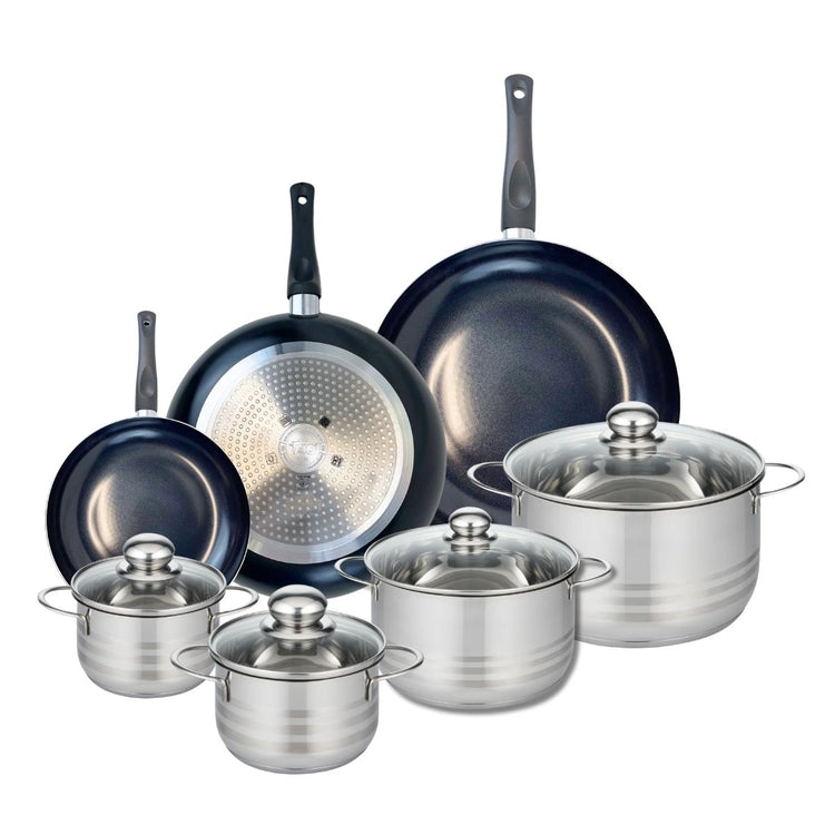 Ensemble de 3 Poêles de cuisson 20, 28 et 32 cm et 4 faitouts 14, 16, 20 et 24 cm Elo Prima Brillant