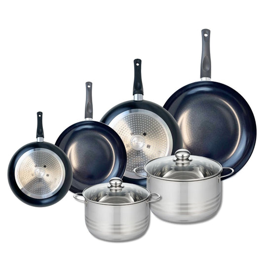 Ensemble de 4 Poêles de cuisson 20, 24, 28 et 32 cm et 2 faitouts 20 et 24 cm Elo Prima Brillant