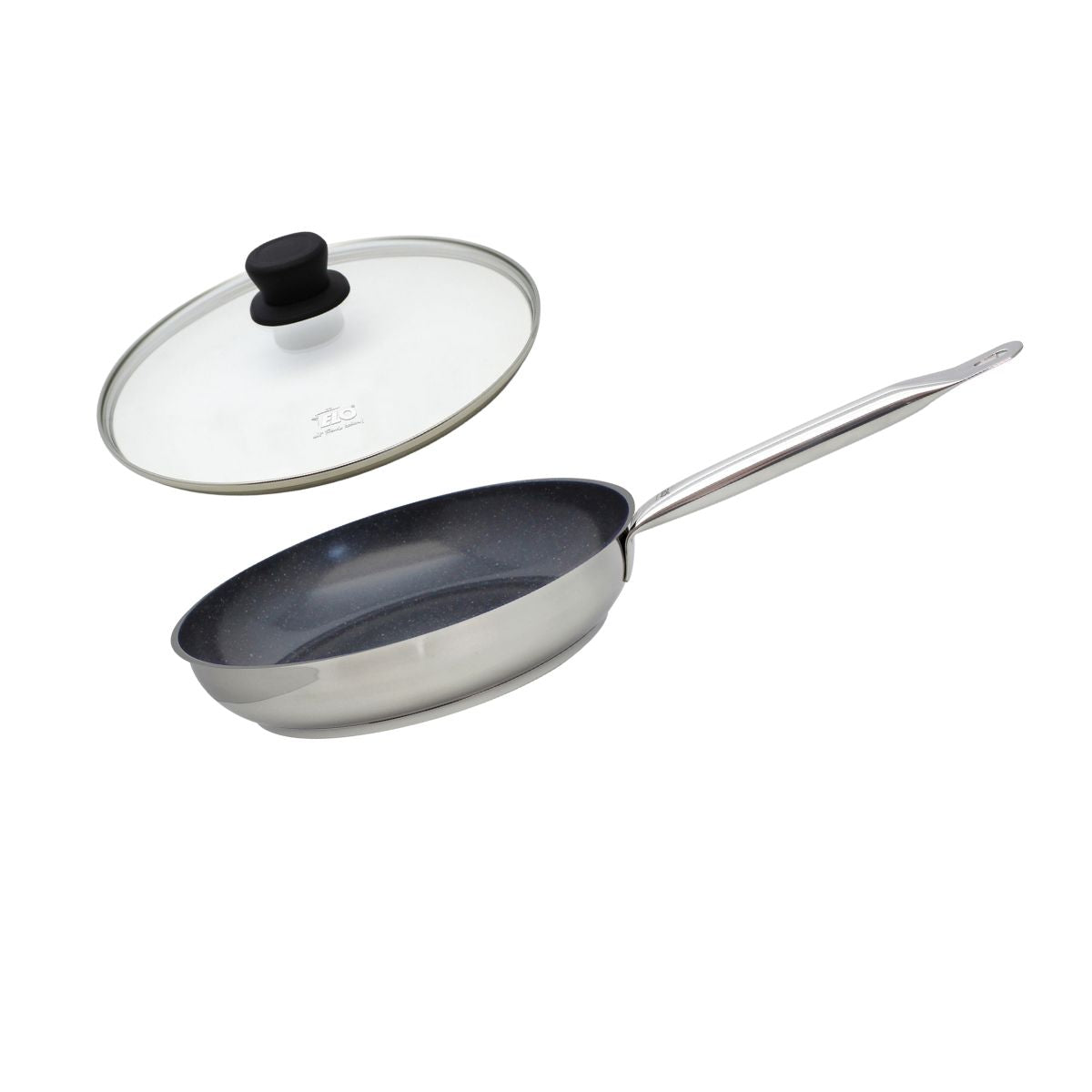 Set Poêle de cuisson avec revêtement céramique sans PFAS et couvercle de cuisson en verre 28 cm Profi Therm Platinum Elo