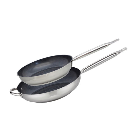 Set de 2 Poêles de cuisson avec revêtement céramique sans PFAS 28 cm et 32 cm Profi Therm Platinum Elo