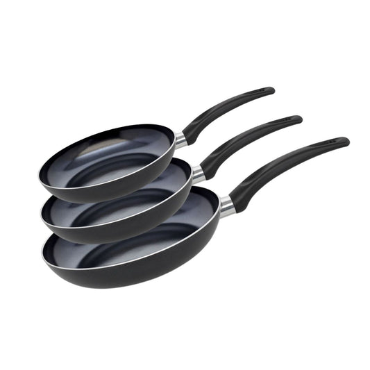 Set de 3 Poêles de cuisson avec revêtement céramique sans PFAS, 24 cm, 28 cm et 32 cm Elo Prima Cucina