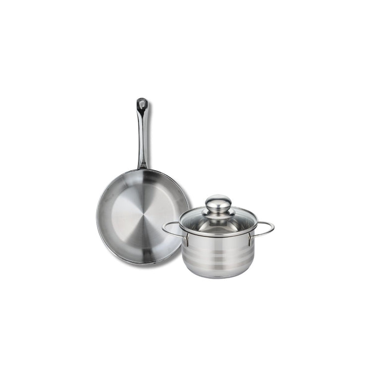 Ensemble de 1 Poêle de cuisson 24 cm et 1 faitout 16 cm Elo Profi Brillant