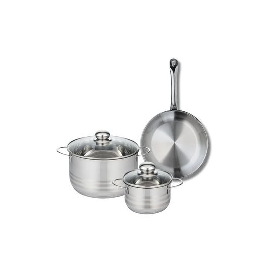 Ensemble de 1 Poêle de cuisson 24 cm et 2 faitouts 14 et 20 cm Elo Profi Brillant