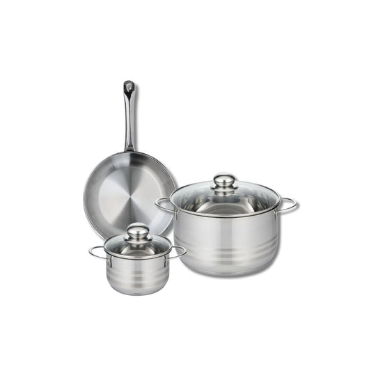 Ensemble de 1 Poêle de cuisson 24 cm et 2 faitouts 14 et 24 cm Elo Profi Brillant