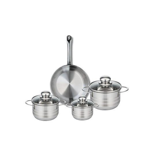 Ensemble de 1 Poêle de cuisson 24 cm et 3 faitouts 12, 14 et 16 cm Elo Profi Brillant