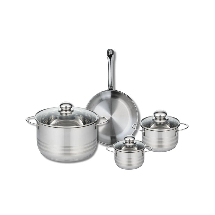 Ensemble de 1 Poêle de cuisson 24 cm et 3 faitouts 12, 14 et 24 cm Elo Profi Brillant