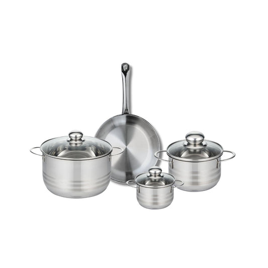 Ensemble de 1 Poêle de cuisson 24 cm et 3 faitouts 12, 16 et 20 cm Elo Profi Brillant