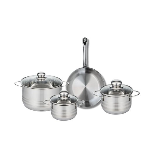 Ensemble de 1 Poêle de cuisson 24 cm et 3 faitouts 14, 16 et 20 cm Elo Profi Brillant