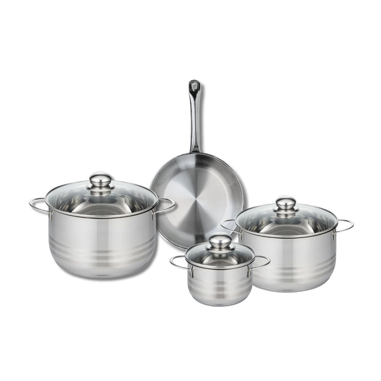 Ensemble de 1 Poêle de cuisson 24 cm et 3 faitouts 14, 20 et 24 cm Elo Profi Brillant