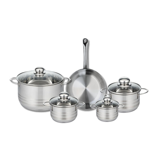 Ensemble de 1 Poêle de cuisson 24 cm et 4 faitouts 12, 14, 16 et 24 cm Elo Profi Brillant