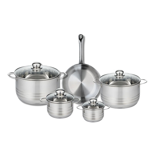 Ensemble de 1 Poêle de cuisson 24 cm et 4 faitouts 12, 14, 20 et 24 cm Elo Profi Brillant