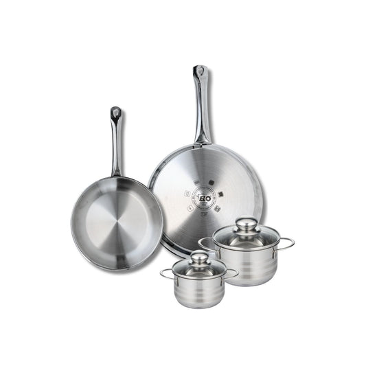 Ensemble de 2 Poêles de cuisson 24 et 28 cm et 2 faitouts 12 et 14 cm Elo Profi Brillant