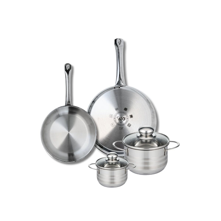 Ensemble de 2 Poêles de cuisson 24 et 28 cm et 2 faitouts 12 et 16 cm Elo Profi Brillant