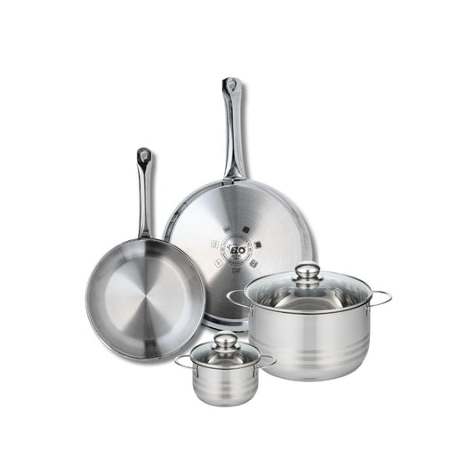 Ensemble de 2 Poêles de cuisson 24 et 28 cm et 2 faitouts 12 et 20 cm Elo Profi Brillant