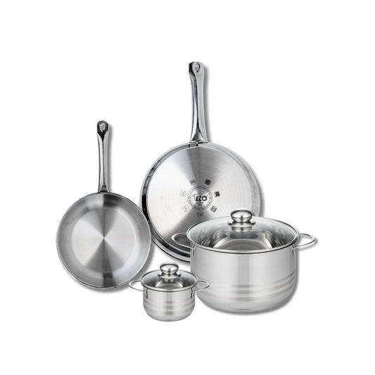 Ensemble de 2 Poêles de cuisson 24 et 28 cm et 2 faitouts 12 et 24 cm Elo Profi Brillant