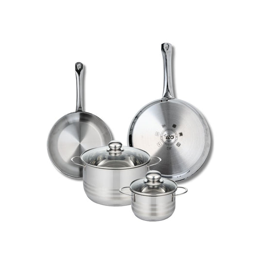 Ensemble de 2 Poêles de cuisson 24 et 28 cm et 2 faitouts 14 et 20 cm Elo Profi Brillant