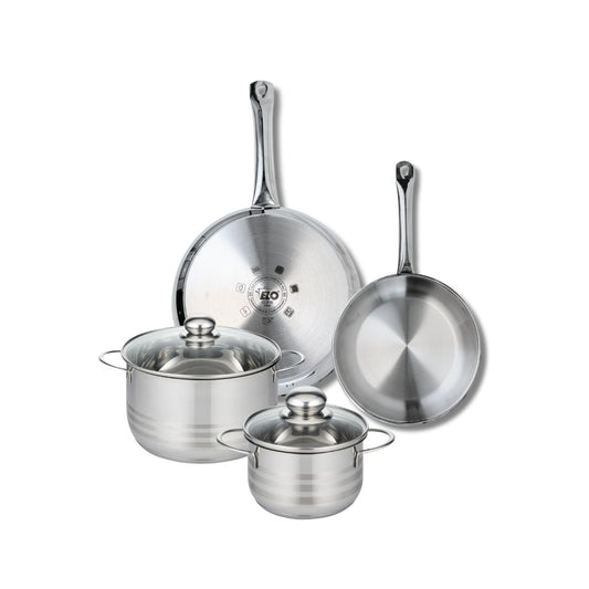 Ensemble de 2 Poêles de cuisson 24 et 28 cm et 2 faitouts 16 et 20 cm Elo Profi Brillant