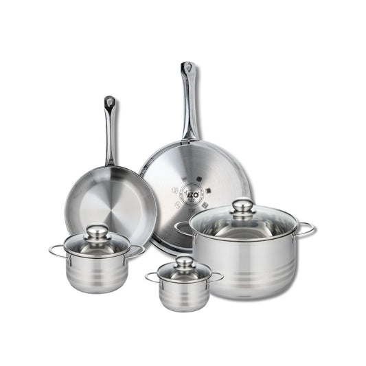 Ensemble de 2 Poêles de cuisson 24 et 28 cm et 3 faitouts 12, 14 et 24 cm Elo Profi Brillant