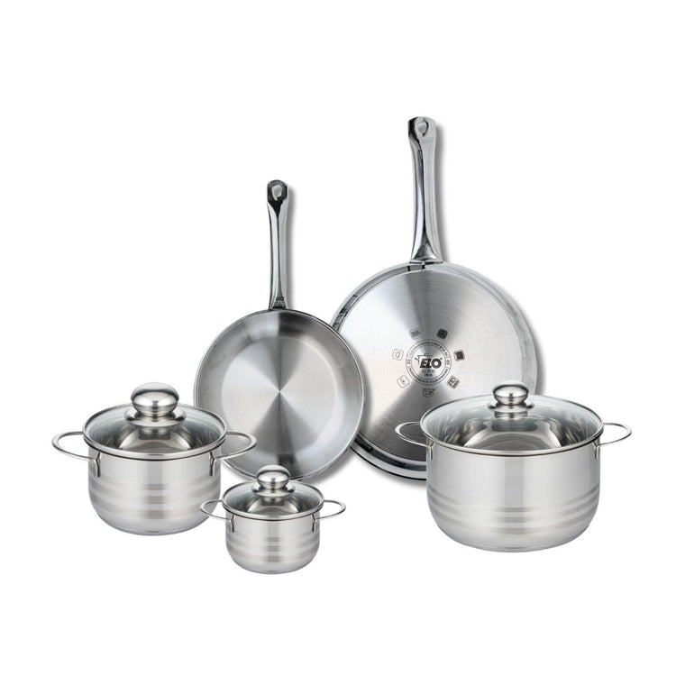 Ensemble de 2 Poêles de cuisson 24 et 28 cm et 3 faitouts 12, 16 et 20 cm Elo Profi Brillant