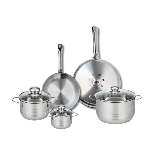 Ensemble de 2 Poêles de cuisson 24 et 28 cm et 3 faitouts 12, 16 et 24 cm Elo Profi Brillant