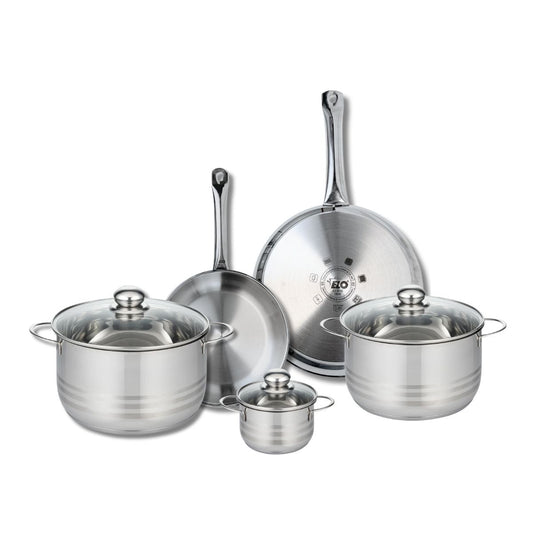 Ensemble de 2 Poêles de cuisson 24 et 28 cm et 3 faitouts 12, 20 et 24 cm Elo Profi Brillant