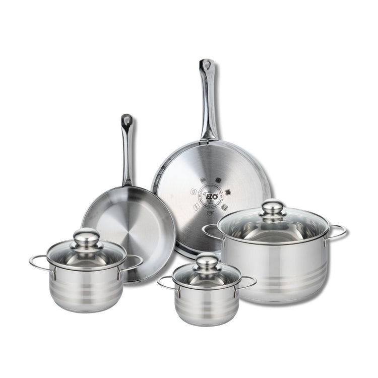 Ensemble de 2 Poêles de cuisson 24 et 28 cm et 3 faitouts 14, 16 et 24 cm Elo Profi Brillant