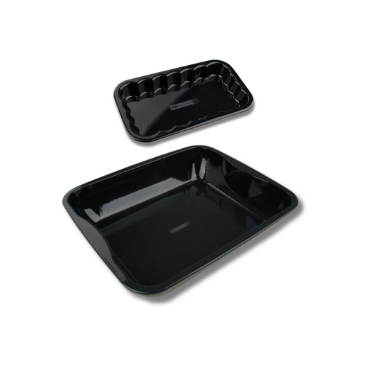 Lot de 2 plats de cuisson en acier émaillé 40 x 34 cm et 21 x 12 cm FM Professional Barbecue