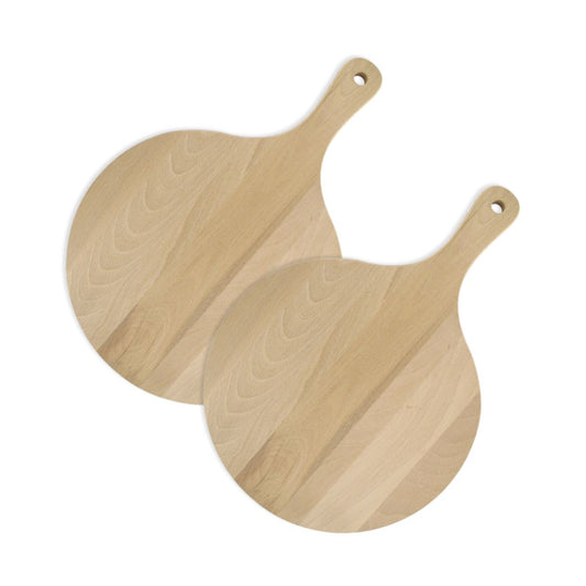 Lot de 2 planches à pizza et tarte flambée en bois 30 cm Fackelmann Pizzas Lovers