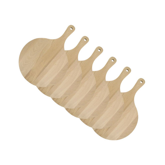 Lot de 6 planches à pizza et tarte flambée en bois 30 cm Fackelmann Wood Edition