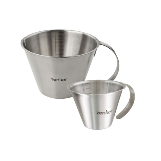 Set de 2 verres doseurs gradués en inox 250 ml et 1 litre Zenker