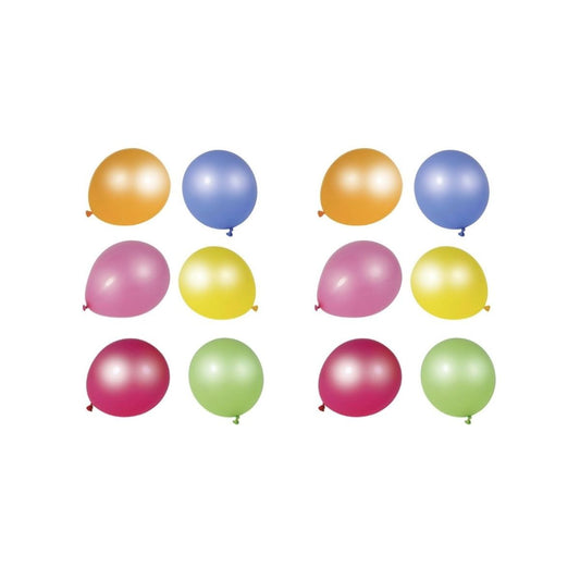 2 Lots de 12 ballons de baudruche colorés pour anniversaire Fackelmann