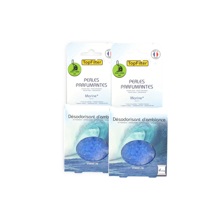 Lot de deux boites de perles parfumantes pour aspirateur odeur marine TopFilter