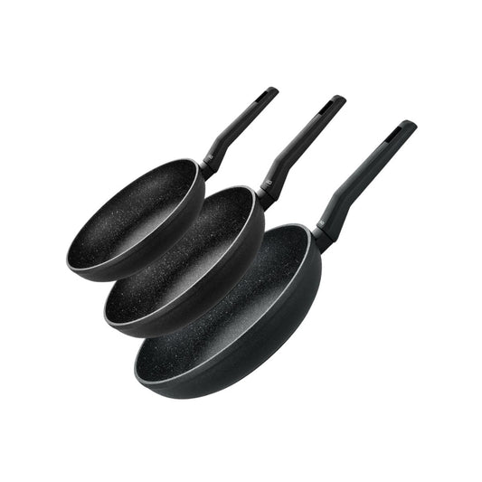 Set de 3 poêles à frire 20 cm 24 cm et 28 cm Elo Granit Solution