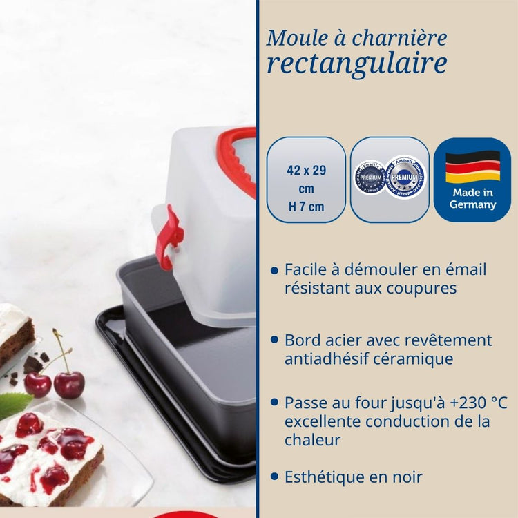 Moule à charnière rectangulaire avec couvercle de transport 42 x 29 cm Dr. Oetker Back-Idee Kreativ