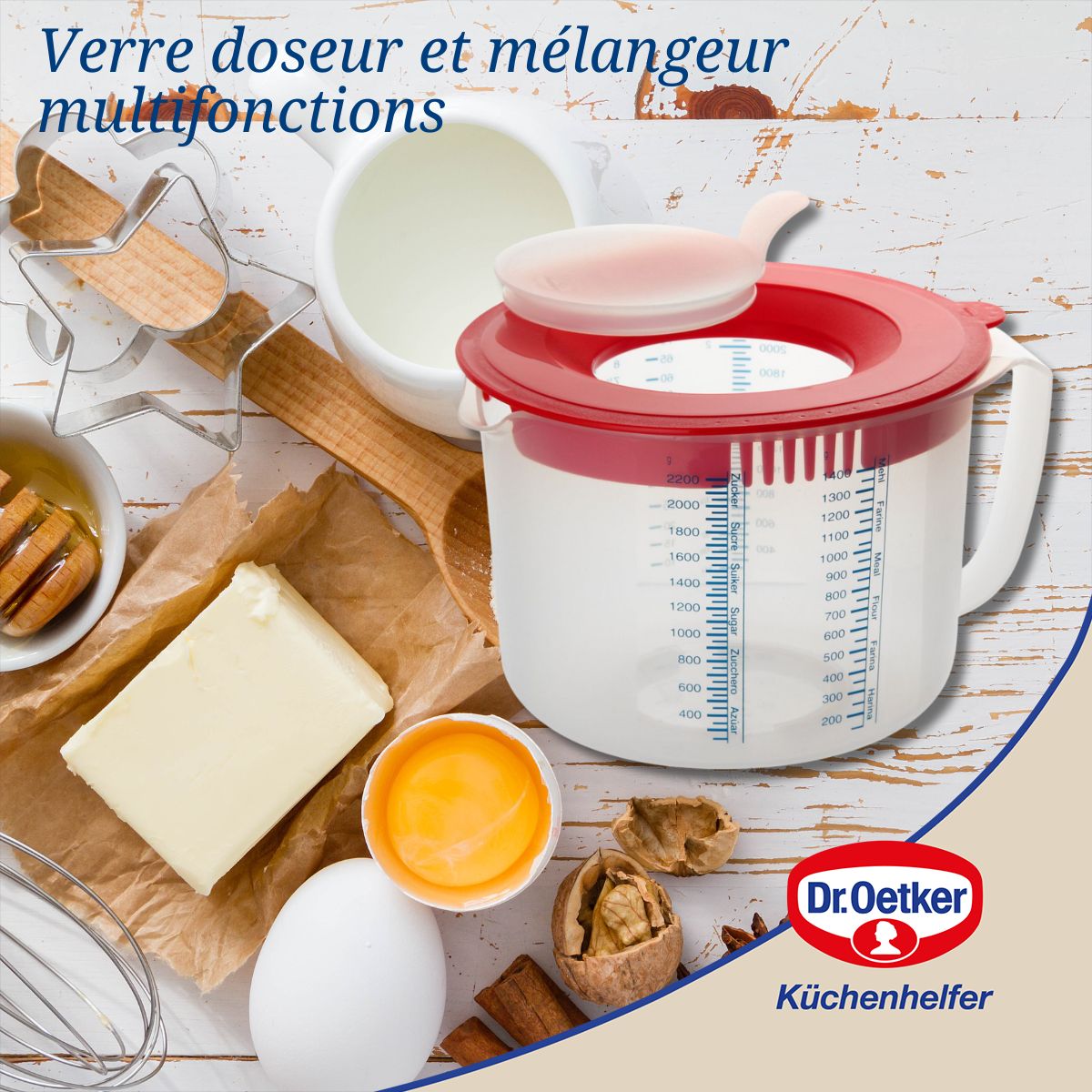 Verre mélangeur et doseur de 2,2 litres Dr Oetker