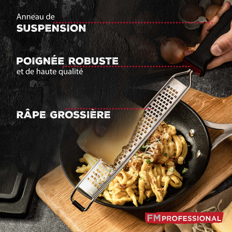 Râpe à zeste longue gros grain avec couvercle de protection 42 cm FM Professional Gourmet