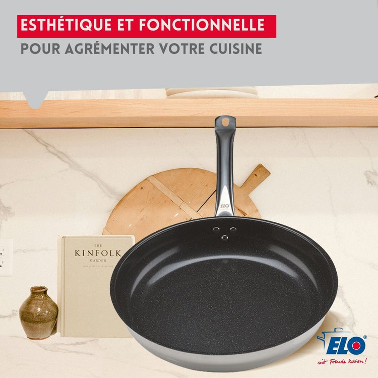 Poêle de cuisson avec revêtement céramique sans PFAS 32 cm Profi Therm Platinum Elo