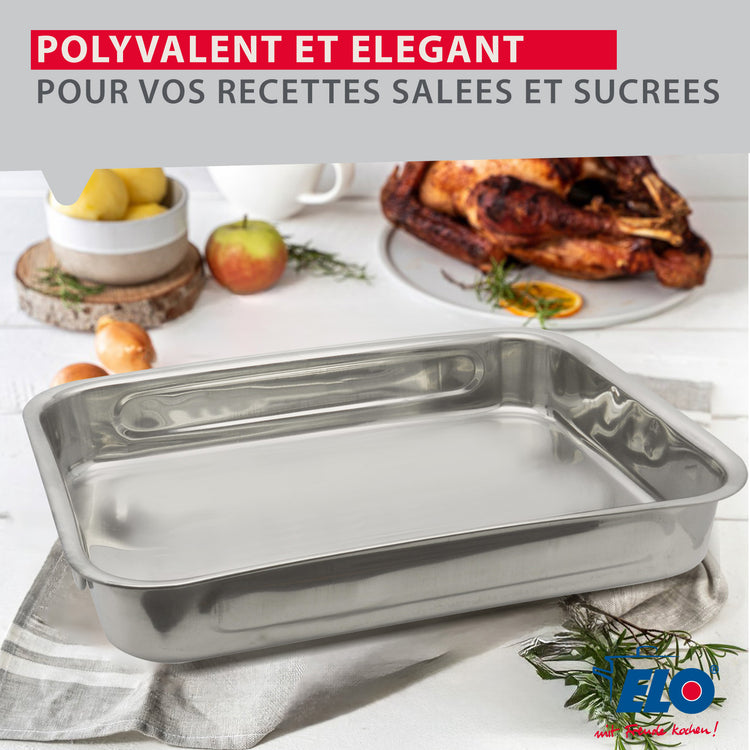 Plat four en inox rectangulaire 30x22,5 cm  Elo Edition Red