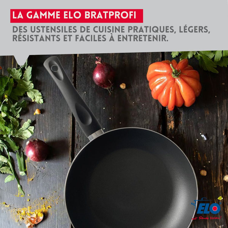 Lot de 3 poêles de cuisson avec revêtement anti-adhésive 20, 24 et 28 cm Elo Bratprofi