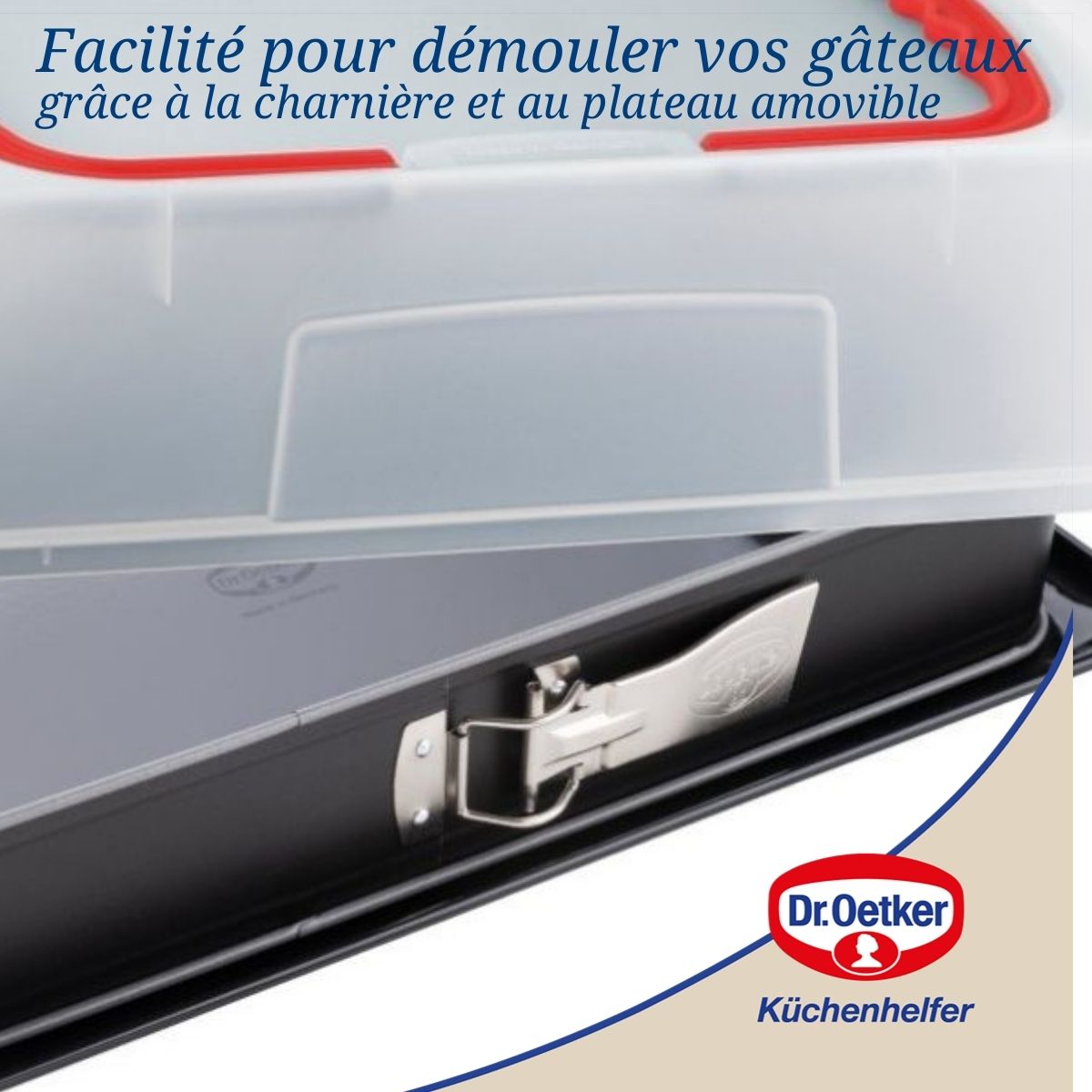 Moule à charnière rectangulaire avec couvercle de transport 42 x 29 cm Dr. Oetker Back-Idee Kreativ